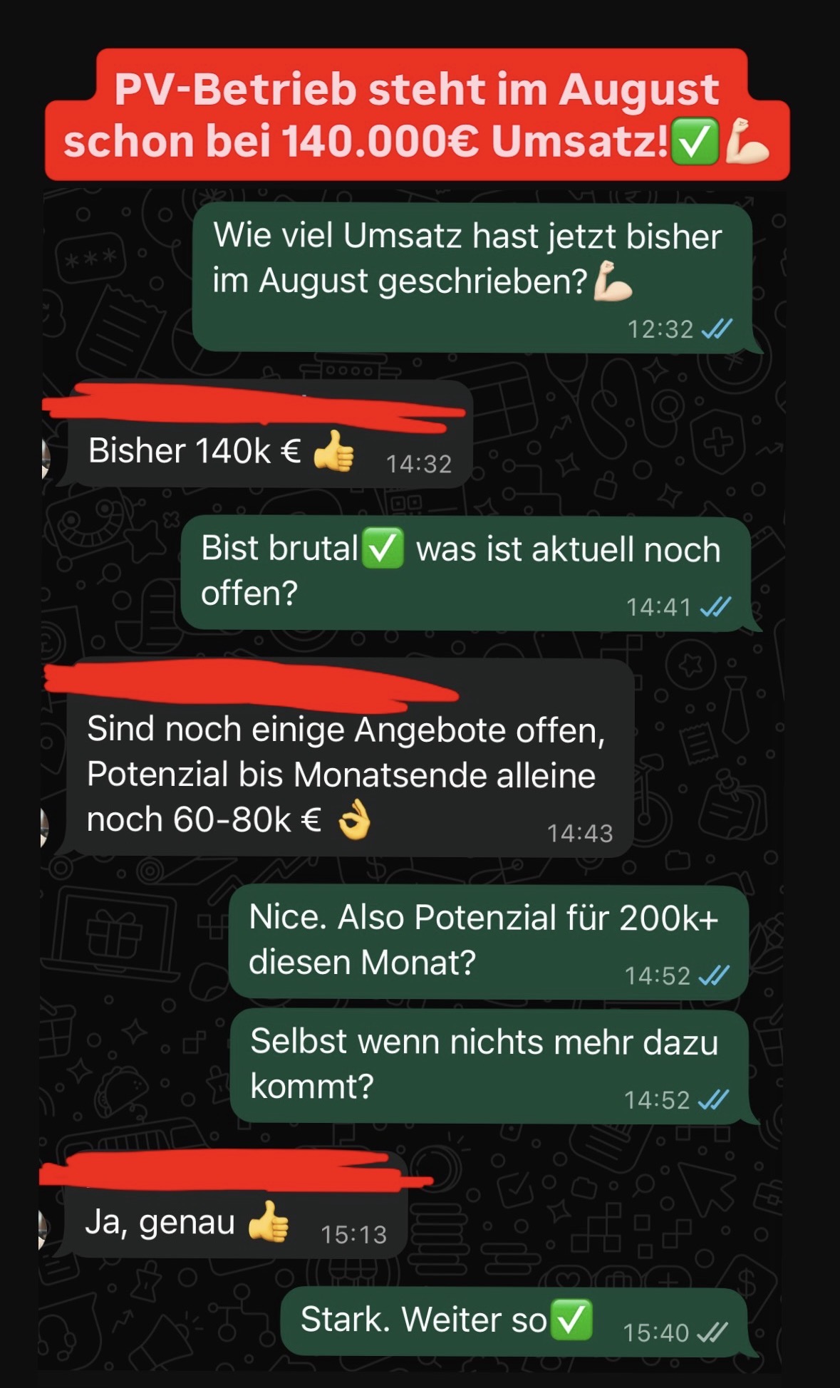 Kundenergebnis Screenshot