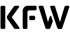 Schwarzes KfW-Logo auf dunkelgrünem Hintergrund.