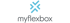 Logo von Myflexbox mit einem blauen, stilisierten „X“ über dem Text „myflexbox“.