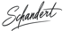 Schwarzer, kursiver Schriftzug "Schandert" auf dunkelgrünem Hintergrund.