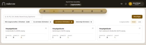 Leerstehende Einheiten gefiltert