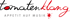 Tomatenklang Logo mit Text "Tomatenklang Appetit auf Musik", einem roten Punkt über dem "o" und einem roten Klecks.