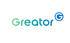 GreAtor-Logo mit farbverlaufendem Text und einem blau-weißen "G" im Kreis.