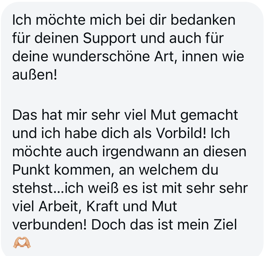 Nachricht: Ich möchte mich bei dir bedanken für deinen Support