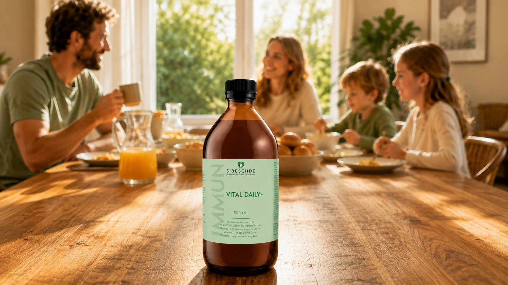Ein Messbecher am Tag – pur oder in Wasser bzw. Saft eingerührt.