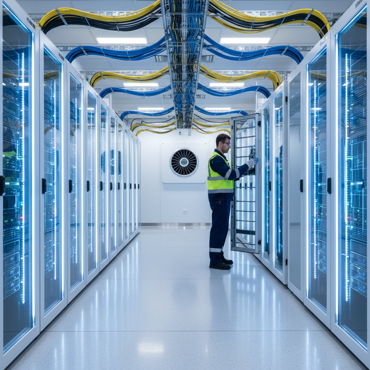 Rechenzentrum mit Serverschränken