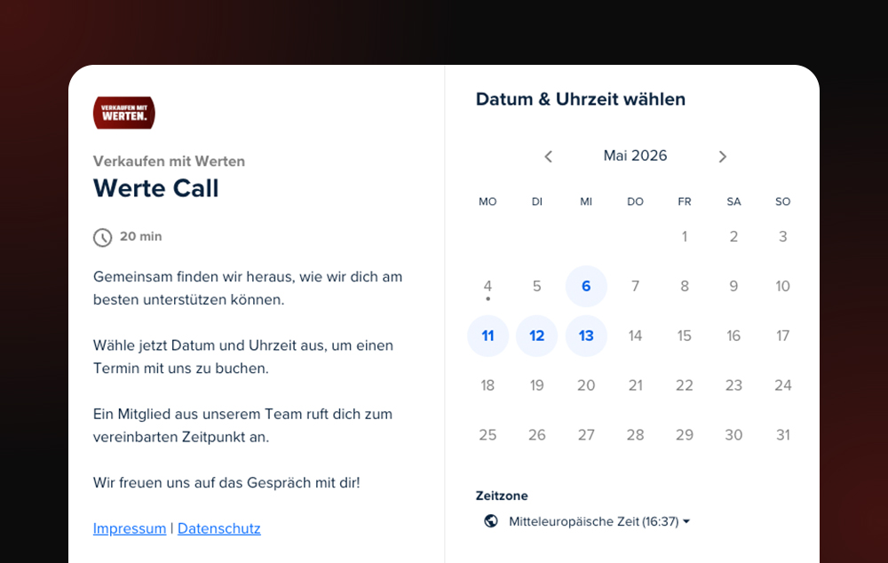 Werte-Call vereinbaren