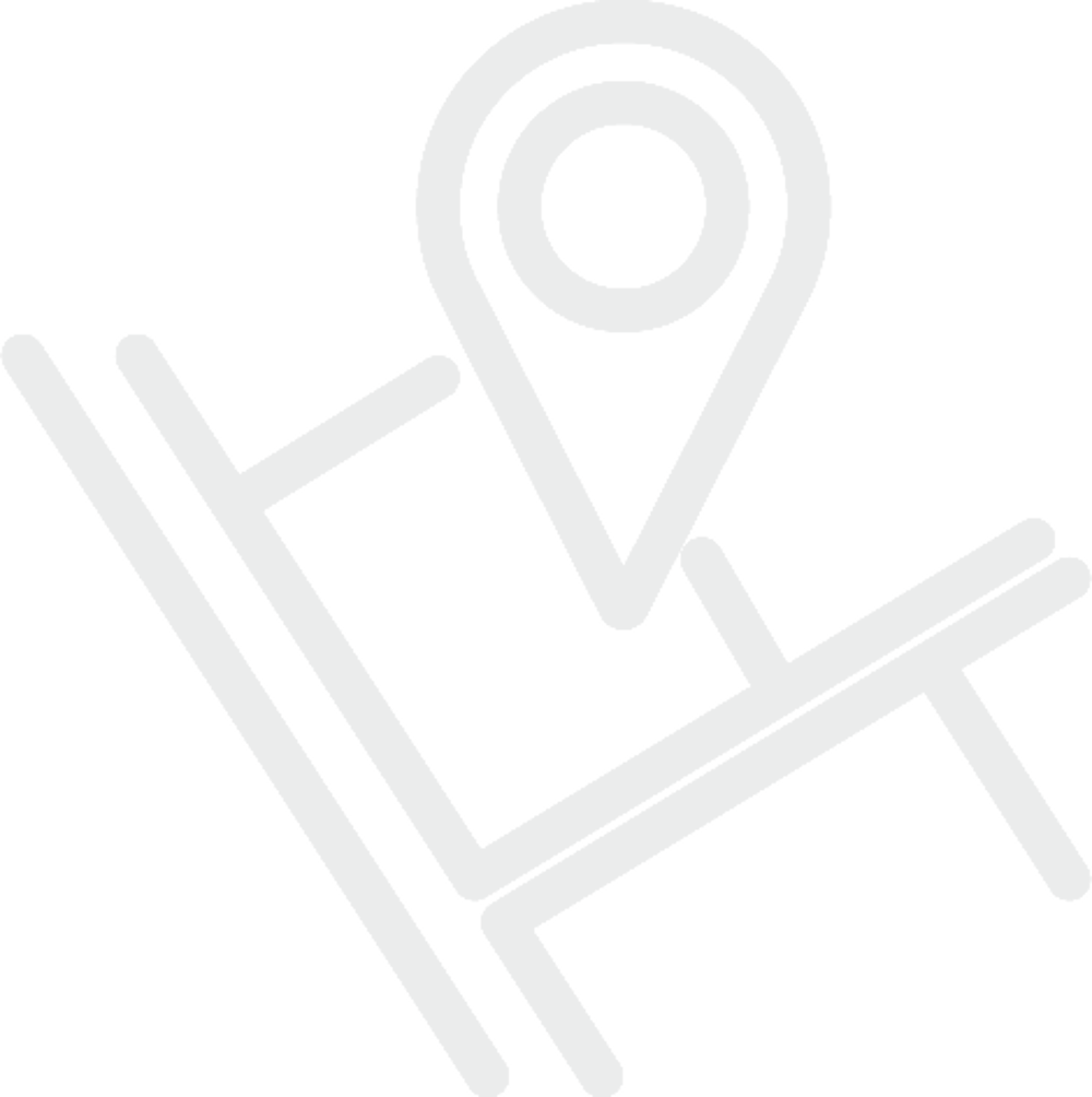 Weiße Umrisskarte mit einem Standort-Pin auf dunkelgrünem Hintergrund.