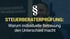 Mann lächelt unter dem Paragraph-Symbol, Text: STEUERBERATERPRÜFUNG: Warum individuelle Betreuung den Unterschied macht.