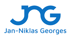Blaues JNG-Logo über dem Namen "Jan-Niklas Georges".