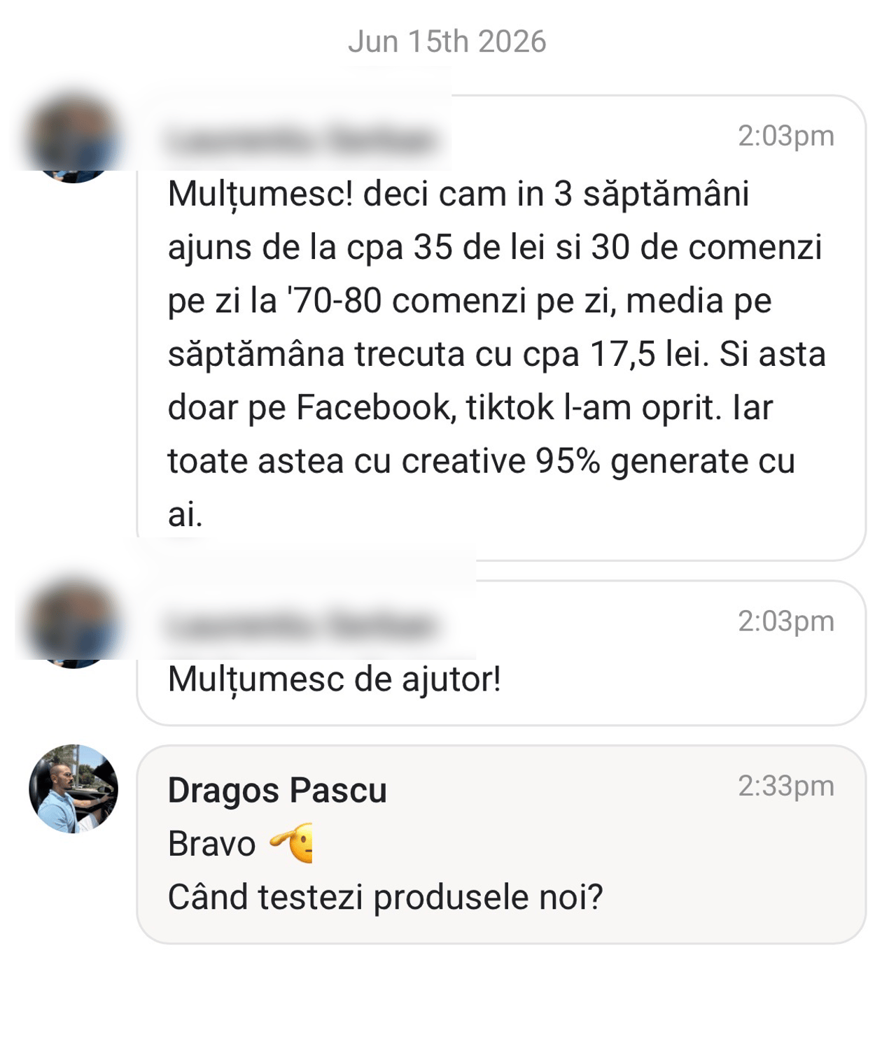 De la 30 la 70-80 de comenzi pe zi în 3 săptămâni, cu CPA 17,5 lei