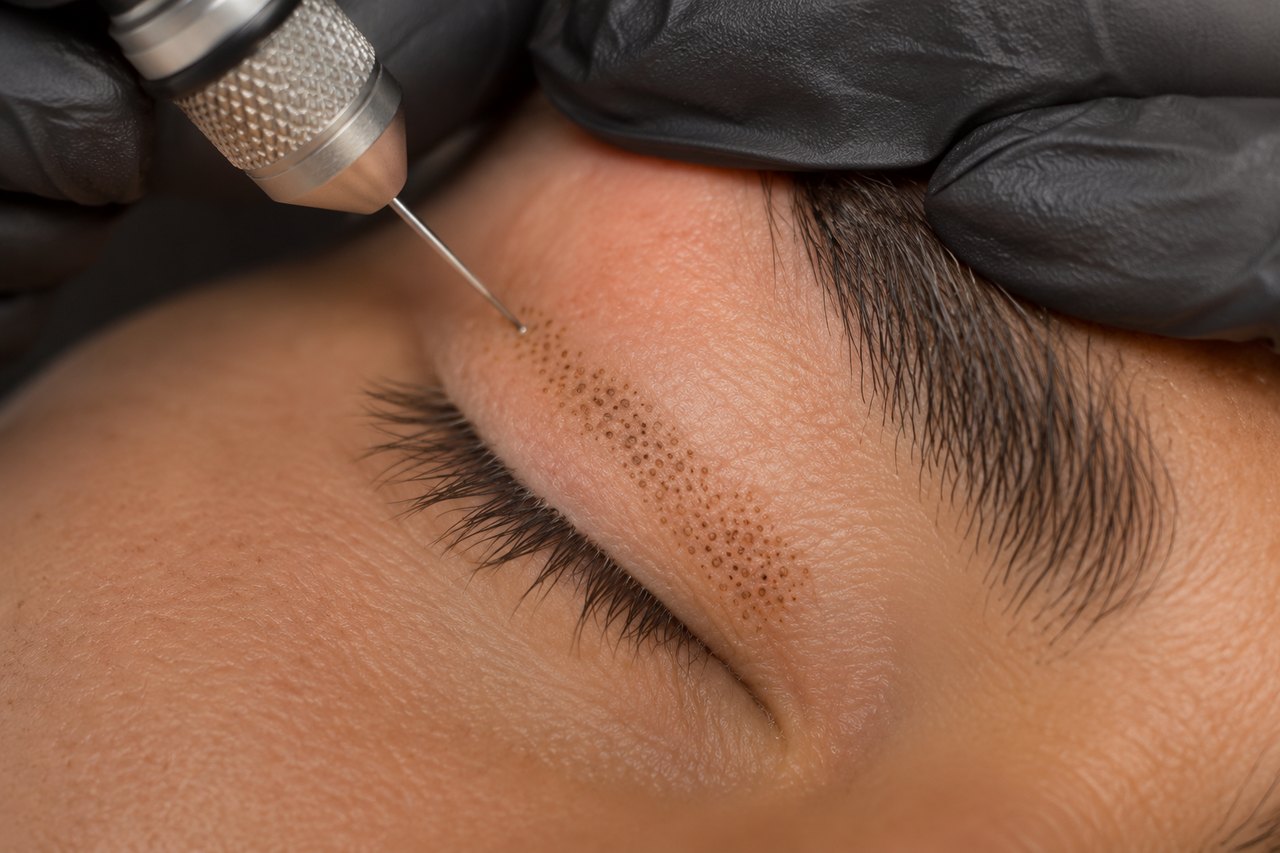 Plasma-Lifting-Behandlung mit dem Plasma Pen an einem kleinen Hautareal im SWON Studio in Pforzheim