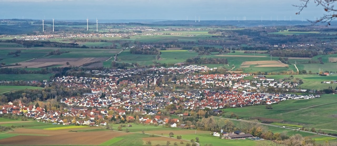 Blick vom Rosenstein auf Böbingen im Remstal