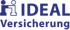 Logo mit blauem Text "IDEAL Versicherung" auf dunkelgrünem Hintergrund.