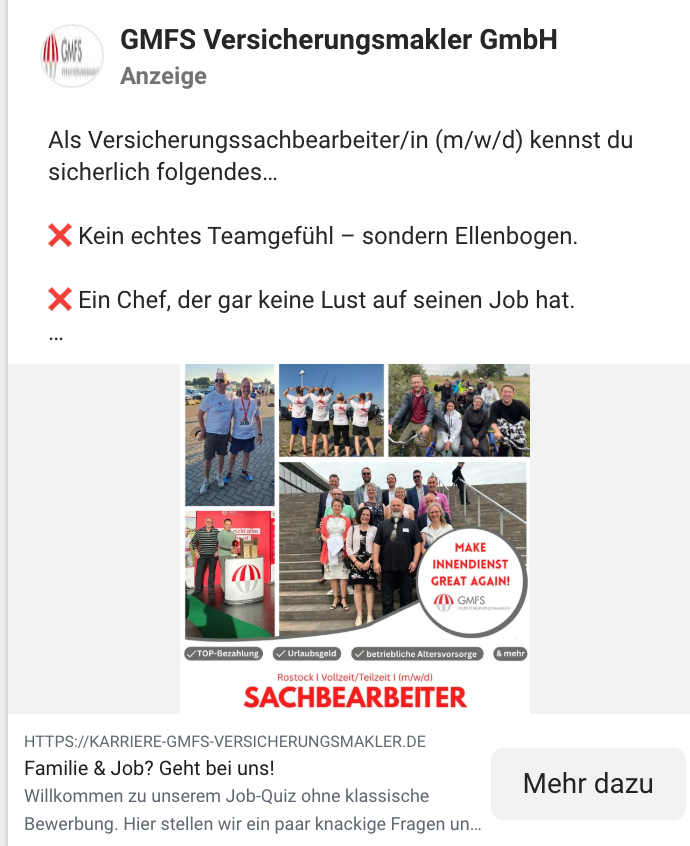 Zweite Werbeanzeige GMFS