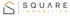 Logo von Square Immobilien mit einem stilisierten Haus-Symbol in Gold und Schwarz.