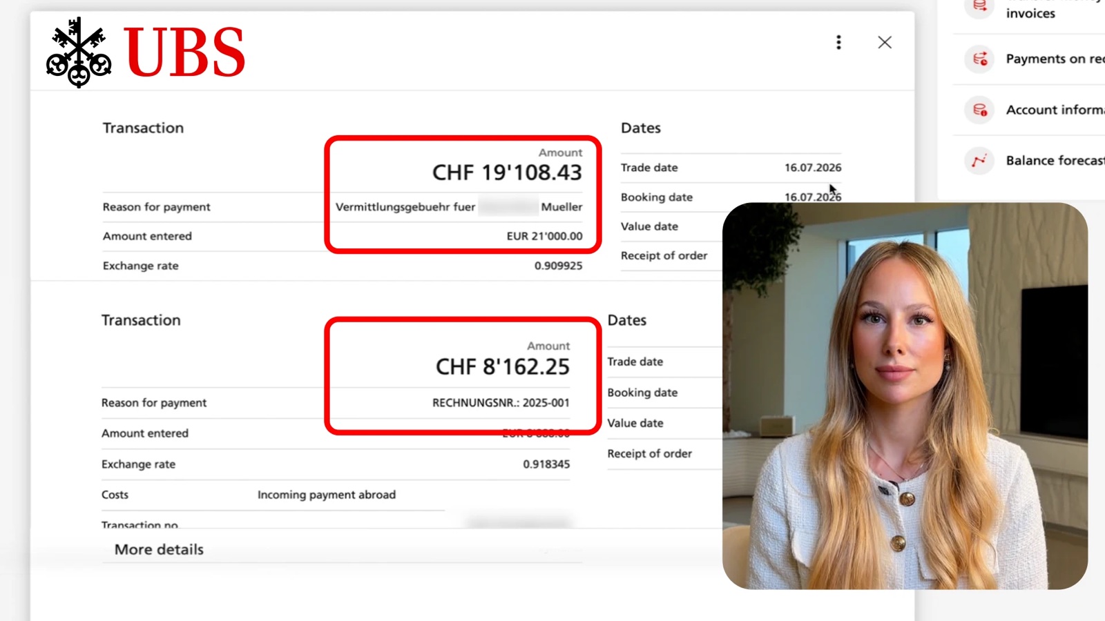 Zwei Vermittlungen, schwarz auf weiß.