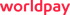 Das Logo von Worldpay in leuchtend roter Schrift auf einem dunkelgrünen Hintergrund.