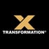 Goldenes X über dem Wort "TRANSFORMATION" in Weiß auf schwarzem Hintergrund.