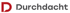 Rotes D-Logo mit Sprechblasenform und dem grauen Text „Durchdacht“.