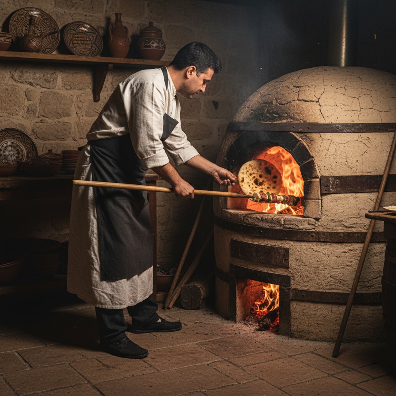 Traditioneller Lehmofen und anatolische Zubereitung bei Tandure