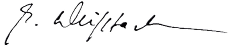 Unterschrift "B. Bleith" in schwarzer Tinte auf grünem Hintergrund.