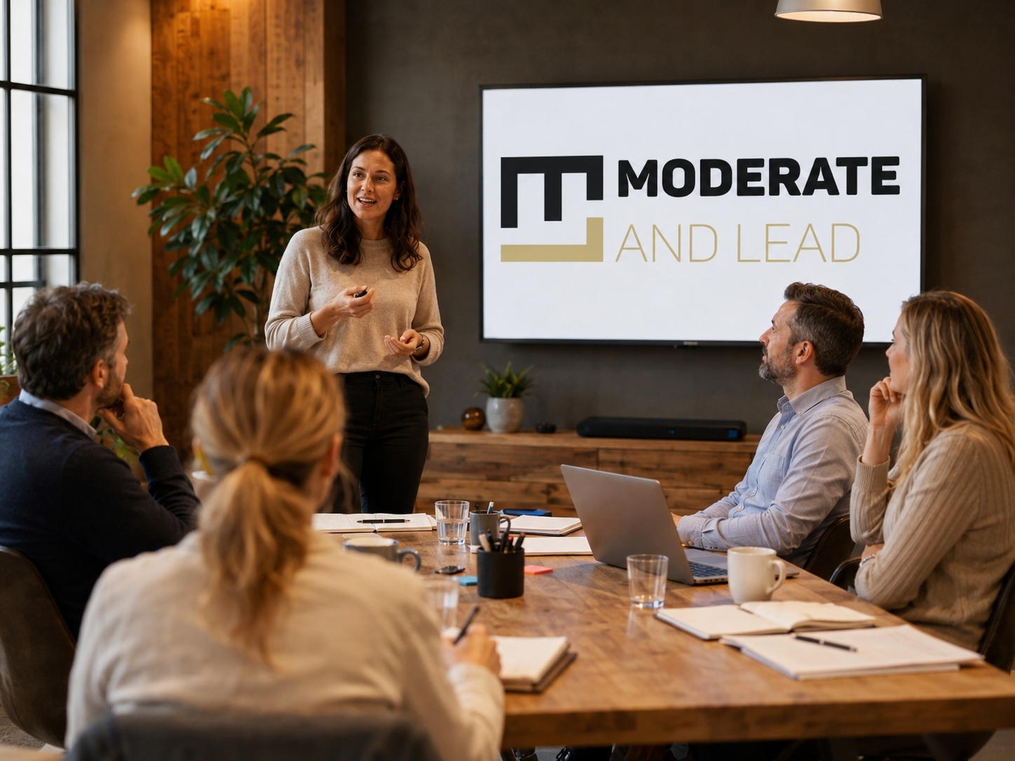 Trainer erklärt die LEAD-Methode am Flipchart