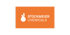 Logo von Stockmeier Chemicals: weißes Symbol und Text auf orangefarbenem Hintergrund.