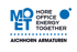MOET Logo mit Text "MORE OFFICE ENERGY TOGETHER" und "AICHHORN ARMATUREN".