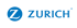 Blaues Zurich Logo mit einem Z in einem Kreis und dem Schriftzug ZURICH auf schwarzem Hintergrund.