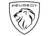 Peugeot-Logo: schwarzer Löwenkopf im Profil, umrandet von einem Schild, mit „PEUGEOT“ oben.