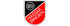 Wappen in Schwarz und Rot mit weißer Umrandung, mit "BFU" im Kreis und "HASSIA BINGEN" diagonal.