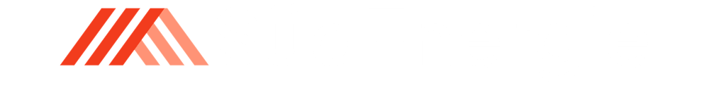 SüdEnergie Logo mit einem orangefarbenen, dreieckigen Symbol aus parallelen Linien auf schwarzem Hintergrund.