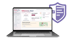Laptop zeigt eine Webseite mit "Willkommen, Maxi!" und einem Dashboard mit Kacheln für "Realer Endgeschäft", "Verfügbar" und "Notfälle" - Software-KRITIS Notfall- und Krisenmanager (NKM®).