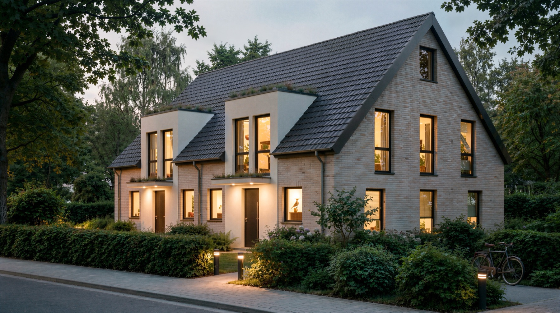 Visualisierung des Neubau-Doppelhauses