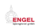 Engel-Logo mit schwarzem Turm und rotem Text "ENGEL" darunter "engineering for you".