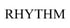 Schwarzer Text auf weißem Hintergrund, der das Wort "RHYTHM" anzeigt.