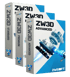 Drei Produktverpackungen der Software ZW3D in den Versionen Standard, Premium und Advanced von ZWSOFT auf schwarzem Hintergrund.