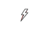 Weißes Blitz-Symbol mit schwarzer Kontur und roten Akzenten auf schwarzem Hintergrund.
