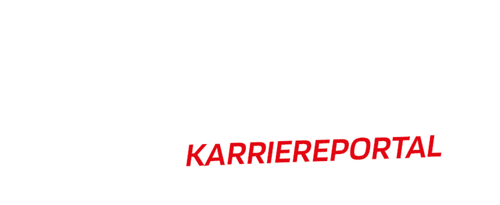 Hess Karriereportal Logo: Weißer Schriftzug "Hess" über rotem Banner mit weißem Text "KARRIEREPORTAL".