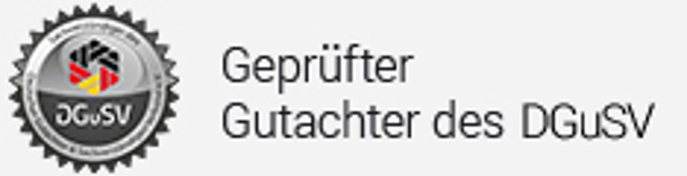 Logo Geprüfter Gutachter des DGuSV