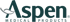 Grünes Logo mit dem Text "Aspen Medical Products" in dunkelgrüner Schrift, wobei das "A" einen Blattrand aufweist.