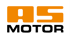 AS MOTOR Logo mit orangefarbenen Großbuchstaben "AS" und darunter "MOTOR" in Schwarz.