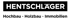 Logo der Firma Hentschläger mit den Schwerpunkten Hochbau, Holzbau und Immobilien.
