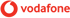 Vodafone Logo: roter Kreis mit weißem, tropfenförmigem Symbol und rotem Text "vodafone".