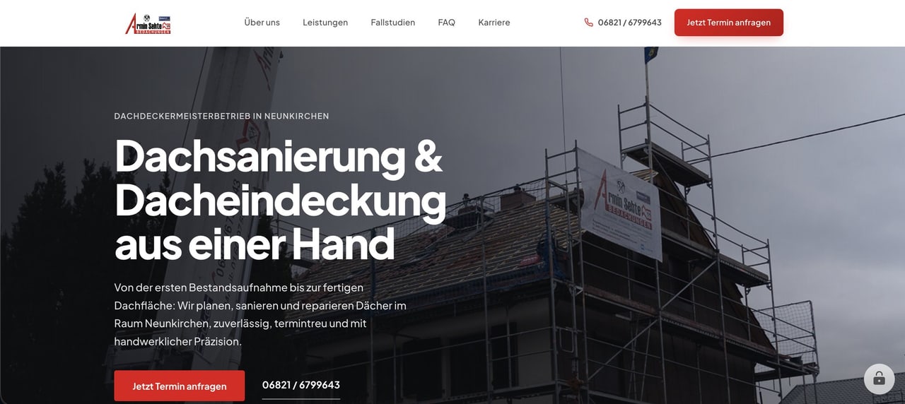 Website Armin Sehte Bedachungen