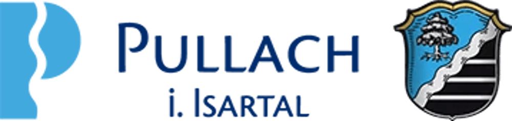 Stadtwappen von Erding mit dem Text "STADT ERDING" in Blau auf grünem Hintergrund.