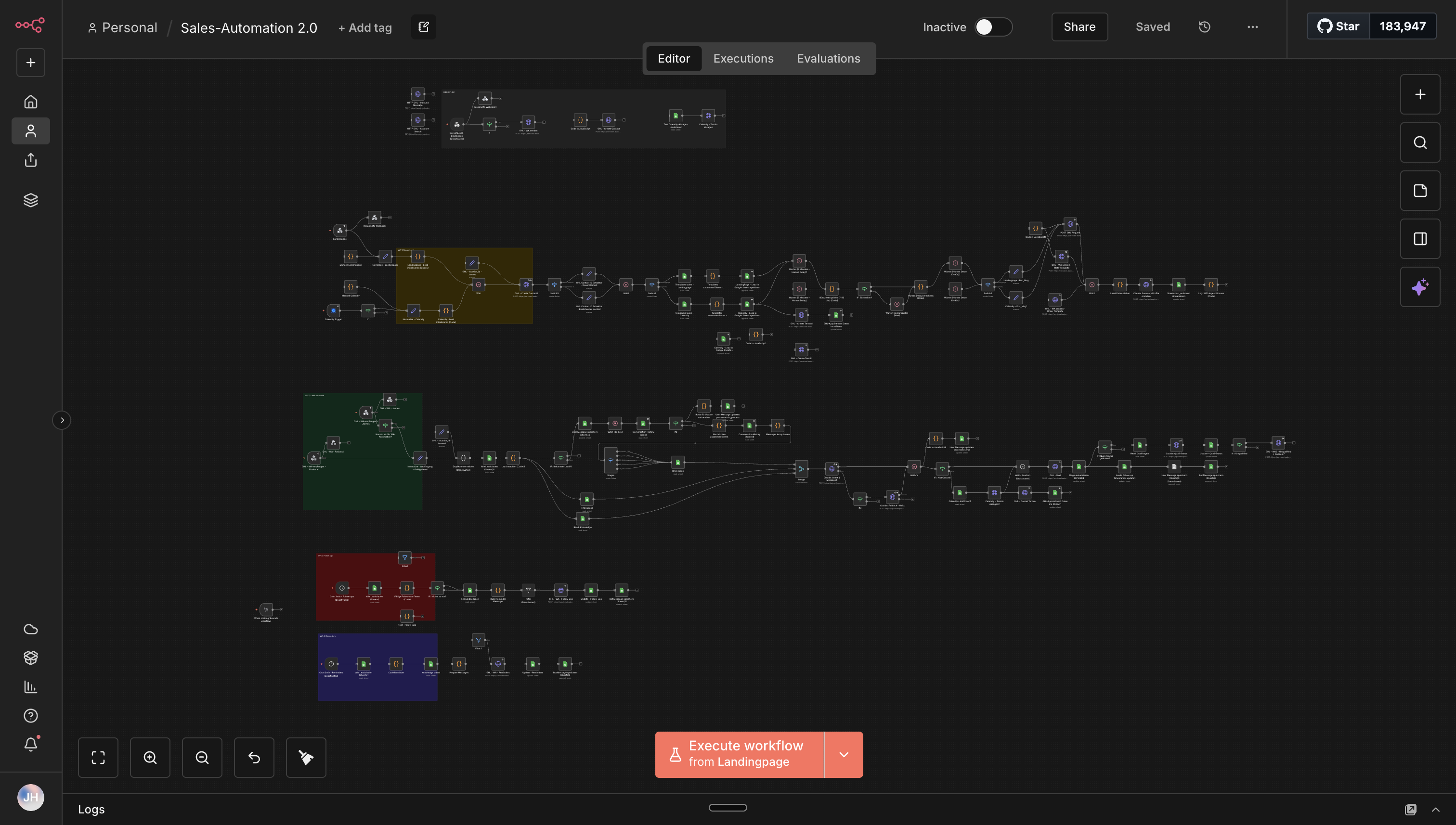 Workflow Screenshot Sales Automation