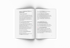 Aufgeschlagenes Buch mit Text auf beiden Seiten. Überschrift links: "Kapitel 1: Einführung – Schluss mit Zufallskunden".