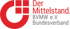 Logo des BVMW: rotes C-förmiges Symbol mit vier Quadraten, daneben "Der Mittelstand. BVMW e. V. Bundesverband".